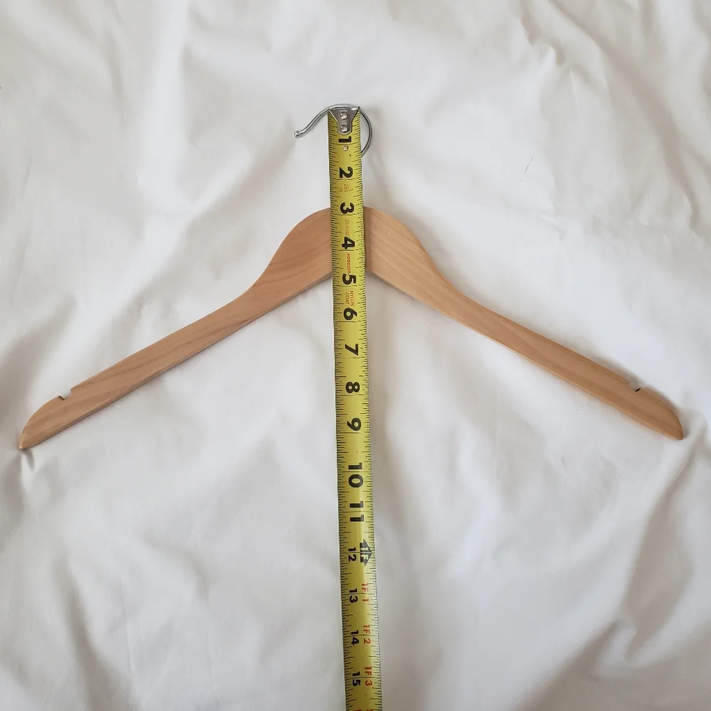 SET OF 6 FLAT WOODEN HANGERS
